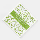 25e geboorte nummer nummerpatroon groen/wit servet (Hoek)