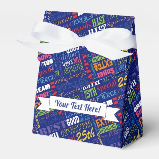 25e gepersonaliseerd monogram van de Fun-partij op Bedankdoosjes (Voorkant Zijde)