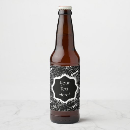 25e gepersonaliseerd monogram van de Fun-partij op Bier Etiket (Voorkant)