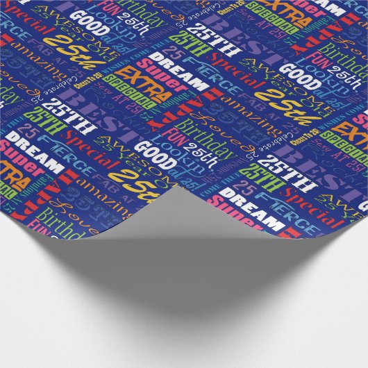 25e gepersonaliseerd monogram van de Fun-partij op Cadeaupapier (Hoek)