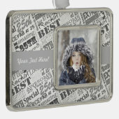 25e gepersonaliseerde feestdag verzilverd omlijst ornament (Rechts)