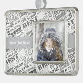 25e gepersonaliseerde feestdag verzilverd omlijst ornament (Links)