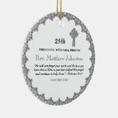 25e gepersonaliseerde Jubileum voor bestellingen Keramisch Ornament (Rechts)