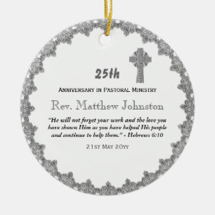 25e gepersonaliseerde Jubileum voor bestellingen Keramisch Ornament