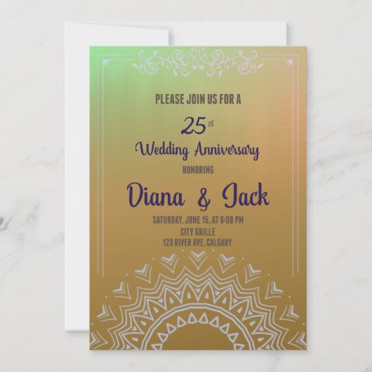 25e Golden Horizon acryl Art Jubileum Kaart (Voorkant)