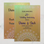 25e Golden Horizon acryl Art Jubileum Kaart (Voorkant / Achterkant)