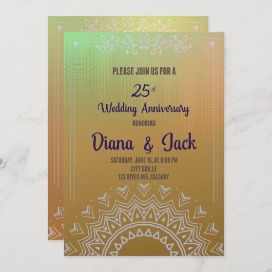 25e Golden Horizon acryl Art Jubileum Kaart (Voorkant / Achterkant)