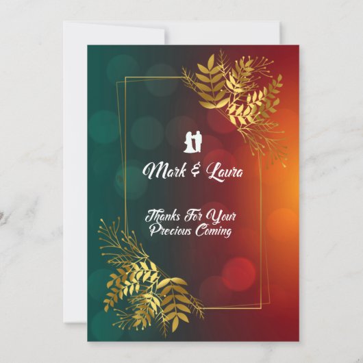 25e Golden Leaves in Love's Garden Jubileum Kaart (Achterkant)