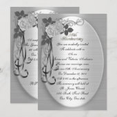 25e herdenkingsdag van de bruiloft Wit rozen Kaart (Voorkant / Achterkant)