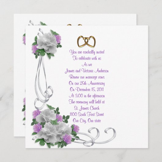 25e herdenkingsdag van de bruiloft Wit rozen Kaart (Voorkant / Achterkant)