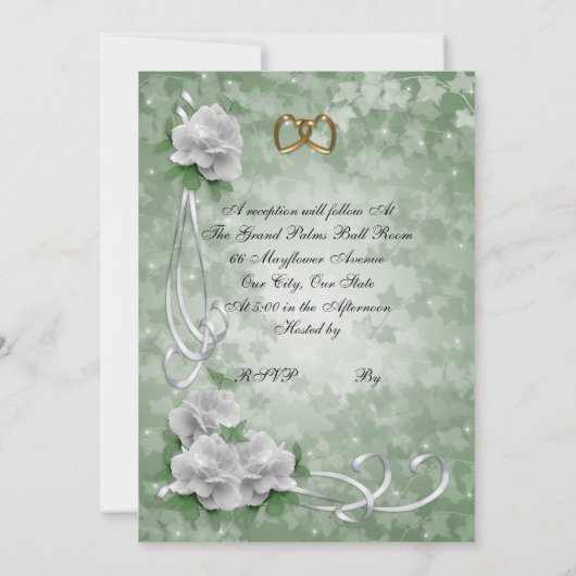 25e herdenkingsdag van de bruiloft Wit rozen Kaart (Achterkant)