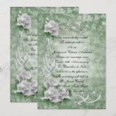 25e herdenkingsdag van de bruiloft Wit rozen Kaart (Voorkant / Achterkant)