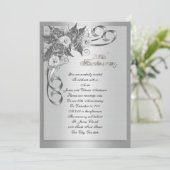 25e herdenkingsdag van de bruiloft Wit rozen Kaart (Staand voorkant)