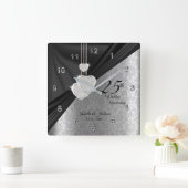 25e Hochzeitstag-herinneringsteken Vierkante Klok (Huis)