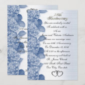 25e huwelijksdag blauwe hydrangea kaart (Voorkant / Achterkant)