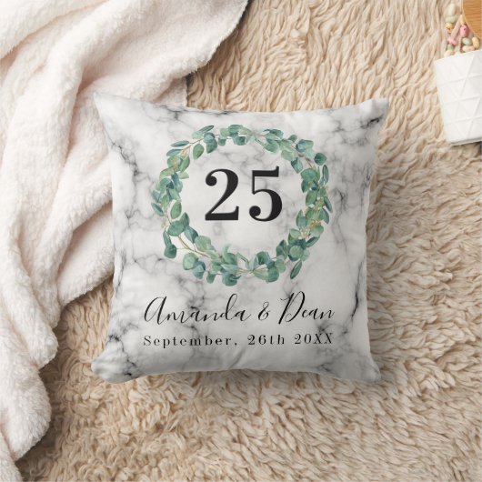 25e huwelijksdag - marmer eucalyptus kussen (Deken)