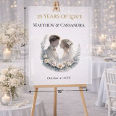 25e huwelijksjubileum erfstuk-achtige viering acryl bord