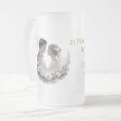 25e huwelijksjubileum erfstuk viering matglas bierpul (Voorkant links)