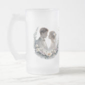 25e huwelijksjubileum erfstuk viering matglas bierpul (Links)