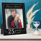 25e Huwelijksjubileum Foto Zwart Fotoplaat (Zijkant)