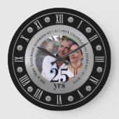 25e huwelijksjubileum FOTOCADEAU Zilveren Bruiloft Grote Klok (Voorkant)