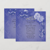 25e huwelijksjubileum geloften vernieuwing blauwe  kaart (Voorkant / Achterkant)