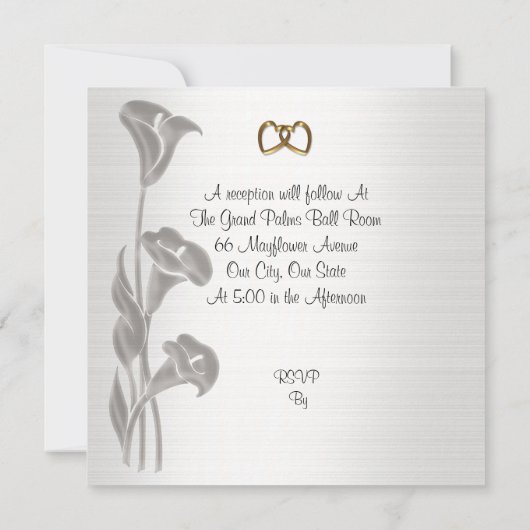 25e huwelijksjubileum geloften vernieuwing calla l kaart (Achterkant)