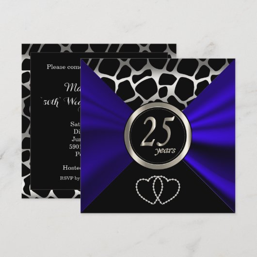 25e Huwelijksjubileum | Giraffe Patroon Kaart (Voorkant / Achterkant)