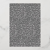 25e huwelijksjubileum harten confetti zilver folie uitnodiging (Achterkant)