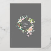 25e huwelijksjubileum Rozen Bloem Zilver Folie Uitnodiging (Achterkant)