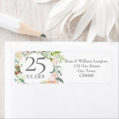 25e huwelijksjubileum rozen krans adres etiket (Insitu)