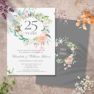 25e Huwelijksjubileum Rozen Krans  Kaart