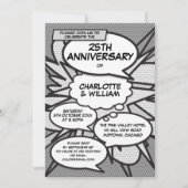 25e Huwelijksjubileum Stripboek Pop Art Kaart (Voorkant)