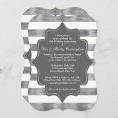 25e huwelijksjubileum uitnodiging - Wit, Grijs (Voorkant / Achterkant)
