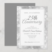 25e huwelijksjubileum verrassing | Zilveren Bokeh Kaart (Voorkant / Achterkant)