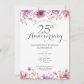 25e huwelijksjubileum waterverf bloemen kaart (Voorkant)