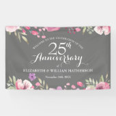 25e huwelijksjubileum waterverfrozen welkom spandoek (Horizontaal)