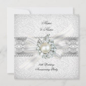 25e Huwelijksjubileum Zilveren Huwelijksfeest Lace Kaart (Voorkant)