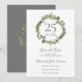 25e Huwelijksjubileum Zilveren Huwelijksjubileum G Save The Date (Voorkant / Achterkant)