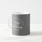 25e huwelijksjubileum Zilveren Stardust Koffiemok (Voorkant links)