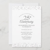 25e Huwelijksjubileum Zilveren Sterrenstof Confett Kaart (Voorkant)