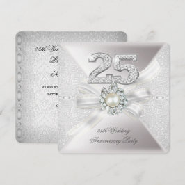 25e Huwelijksjubileumfeest Parel Zilver Kaart