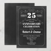 25e huwelijksjubileumfeest - Schoolbord Kaart (Voorkant / Achterkant)