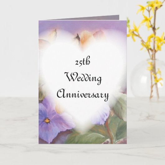 25e huwelijksjubileumkaart kaart (Gele Bloem)