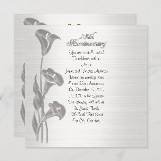 25e huwelijksverjaardag hernieuwing van geloften c kaart (Voorkant / Achterkant)