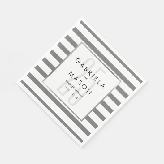 25e huwelijksverjaardag Klassieke zilveren streep Servet (Hoek)