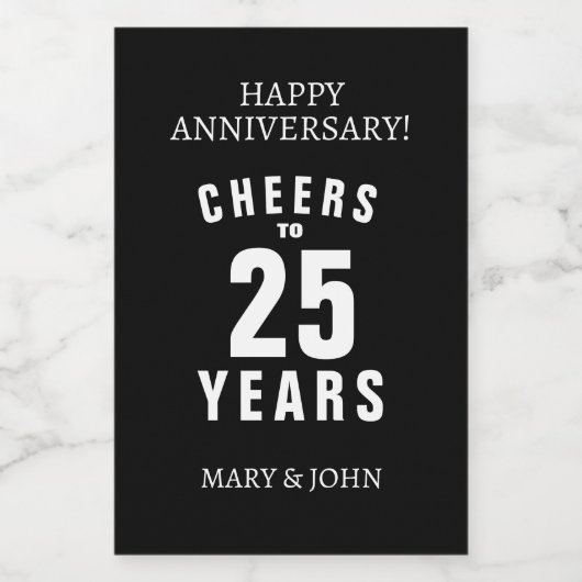 25e huwelijksverjaardag Mini Wijnfles Labels Wijn Etiket (Enkel label)