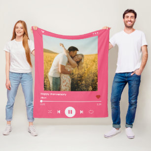 25e huwelijksverjaardag roze foto-lied album fleece deken