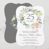 25e huwelijksverjaardag Rozen Groene Guirlande  Kaart (Voorkant / Achterkant)