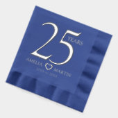 25e huwelijksverjaardag Silver Open Heart Folie Servetten (Links)